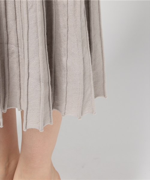 MOUSSY（マウジー）の「Pleat Knit Skirt（スカート・レディース・ライトピンク/ライトグレー/ホワイト・FREE）」の9枚目の写真