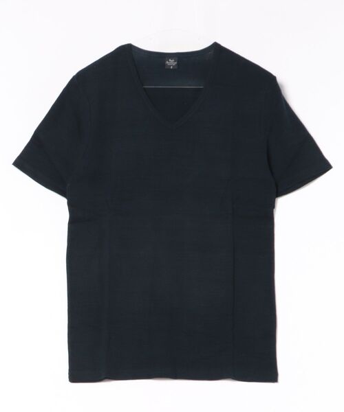 NOT RIGID（ノットリジット）の「【BS】段染め杢フライスVネック半袖Tシャツ（Tシャツ/カットソー・メンズ・ワイン/ピンク/ダークブルー/チャコールグレー/杢グレー/ブルー・LARGE/MEDIUM）」の4枚目の写真