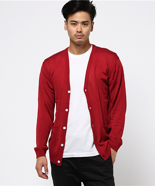 WEGO（ウィゴー）の「WEGO/ニットカーディガン（カーディガン/ボレロ・メンズ・ネイビー/杢グレー/レッド/ベージュ・MEDIUM/LARGE）」の15枚目の写真