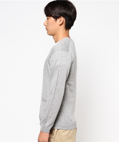 WEGO（ウィゴー）の「WEGO/ニットカーディガン（カーディガン/ボレロ・メンズ・ネイビー/杢グレー/レッド/ベージュ・MEDIUM/LARGE）」の6枚目の写真