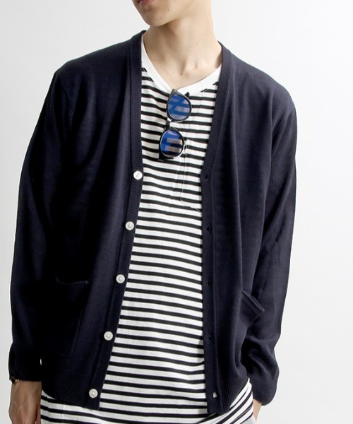 WEGO（ウィゴー）の「WEGO/ニットカーディガン（カーディガン/ボレロ・メンズ・ネイビー/杢グレー/レッド/ベージュ・MEDIUM/LARGE）」の4枚目の写真
