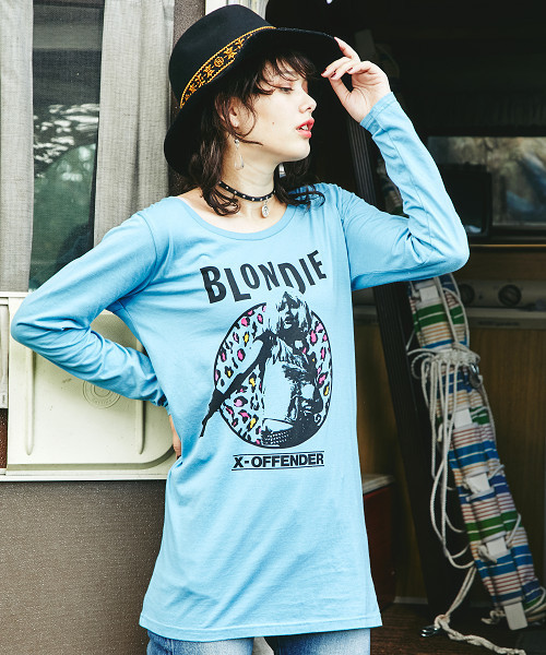 HYSTERIC GLAMOUR(ヒステリックグラマー)の「BLONDIE/’76 pt ビッグT-SH(Tシャツ/カットソー・レディース・ホワイト/ピンク/ブルー・FREE)」の2枚目の写真