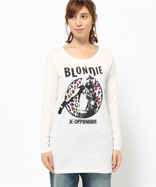 HYSTERIC GLAMOUR(ヒステリックグラマー)の「BLONDIE/’76 pt ビッグT-SH(Tシャツ/カットソー・レディース・ホワイト/ピンク/ブルー・FREE)」の4枚目の写真