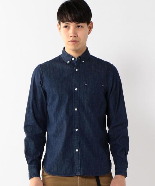 coen（コーエン）の「デニムボタンダウンシャツ（シャツ/ブラウス・メンズ・ネイビー/ライトブルー・X-LARGE/LARGE/MEDIUM/SMALL/X-SMALL）」の12枚目の写真