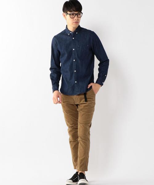 coen（コーエン）の「デニムボタンダウンシャツ（シャツ/ブラウス・メンズ・ネイビー/ライトブルー・X-LARGE/LARGE/MEDIUM/SMALL/X-SMALL）」の14枚目の写真