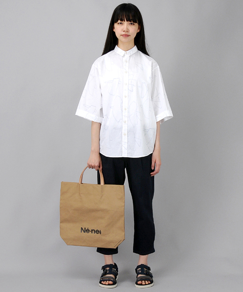 Ne-net（ネネット）の「S はばたきシャツ（シャツ/ブラウス・レディース・ホワイト/ブラック/イエロー・02）」の4枚目の写真