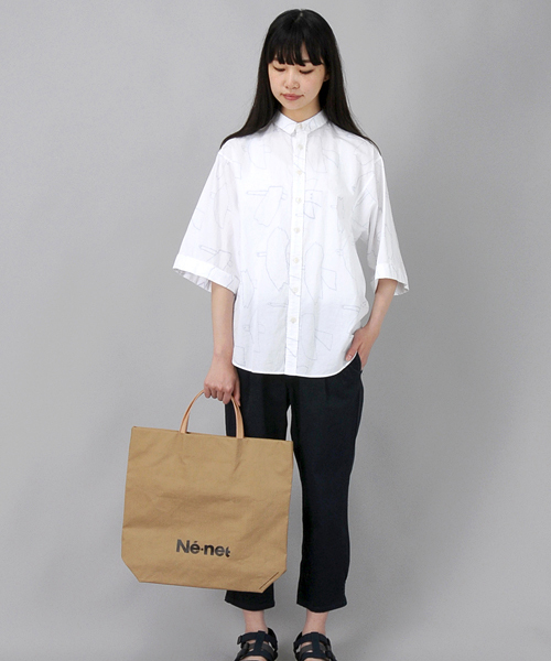 Ne-net（ネネット）の「S はばたきシャツ（シャツ/ブラウス・レディース・ホワイト/ブラック/イエロー・02）」の5枚目の写真