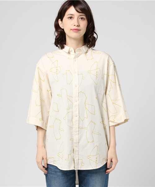 Ne-net（ネネット）の「S はばたきシャツ（シャツ/ブラウス・レディース・ホワイト/ブラック/イエロー・02）」の10枚目の写真