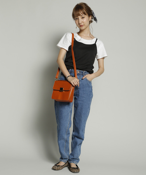 PLAIN CLOTHING（プレーンクロージング）の「ワンハンドルスクエアバッグ/ショルダーバッグ【PLAIN CLOTHING】（ショルダーバッグ・レディース・キャメル/ブラック/グレー・FREE）」の16枚目の写真