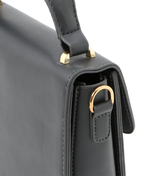 PLAIN CLOTHING（プレーンクロージング）の「ワンハンドルスクエアバッグ/ショルダーバッグ【PLAIN CLOTHING】（ショルダーバッグ・レディース・キャメル/ブラック/グレー・FREE）」の6枚目の写真