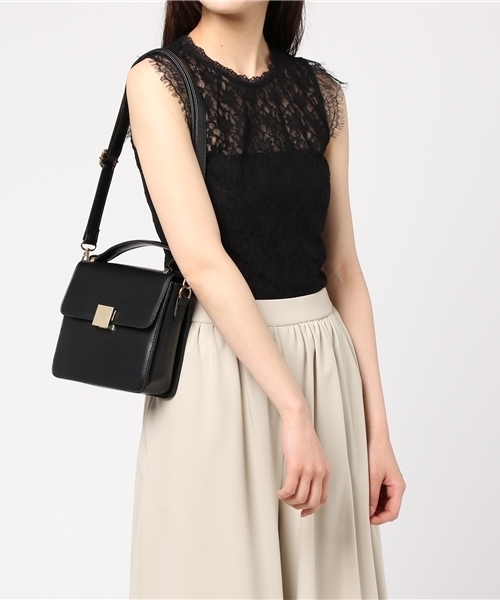 PLAIN CLOTHING（プレーンクロージング）の「ワンハンドルスクエアバッグ/ショルダーバッグ【PLAIN CLOTHING】（ショルダーバッグ・レディース・キャメル/ブラック/グレー・FREE）」の12枚目の写真