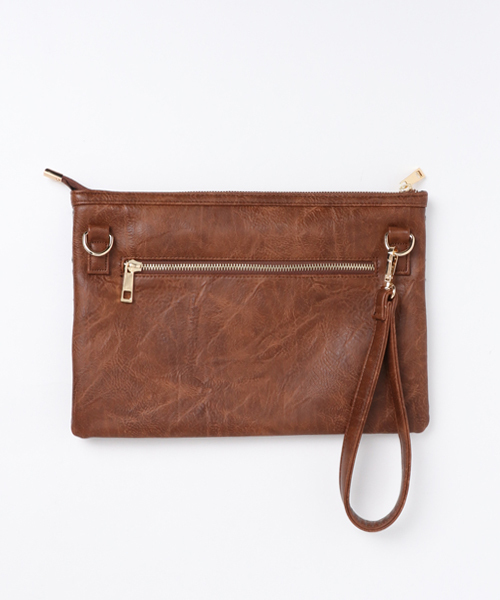 VENCEEXCHANGE（ヴァンスエクスチェンジ）の「千鳥柄ラウンドクラッチ                （クラッチバッグ・メンズ・ブラック/ブラウン・FREE）」の3枚目の写真