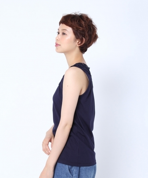 studio CLIP（スタディオクリップ）の「機能素材バックレースタンクトップ（タンクトップ・レディース・アイボリー/ボルドー/グリーン/ネイビー/チャコール/オフホワイト・LARGE/X-LARGE/XXX-LARGE/MEDIUM）」の7枚目の写真