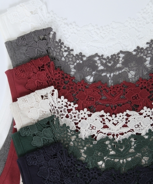 studio CLIP（スタディオクリップ）の「機能素材バックレースタンクトップ（タンクトップ・レディース・アイボリー/ボルドー/グリーン/ネイビー/チャコール/オフホワイト・LARGE/X-LARGE/XXX-LARGE/MEDIUM）」の14枚目の写真