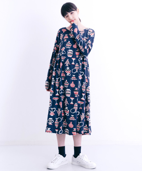 MERLOT（メルロー）の「つぼっこ柄ワンピース2440（ワンピース・レディース・オレンジ/ベージュ/ネイビー・FREE）」の21枚目の写真