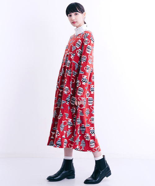 MERLOT（メルロー）の「つぼっこ柄ワンピース2440（ワンピース・レディース・オレンジ/ベージュ/ネイビー・FREE）」の20枚目の写真