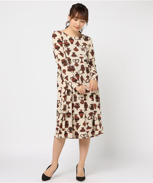 MERLOT（メルロー）の「つぼっこ柄ワンピース2440（ワンピース・レディース・オレンジ/ベージュ/ネイビー・FREE）」の10枚目の写真