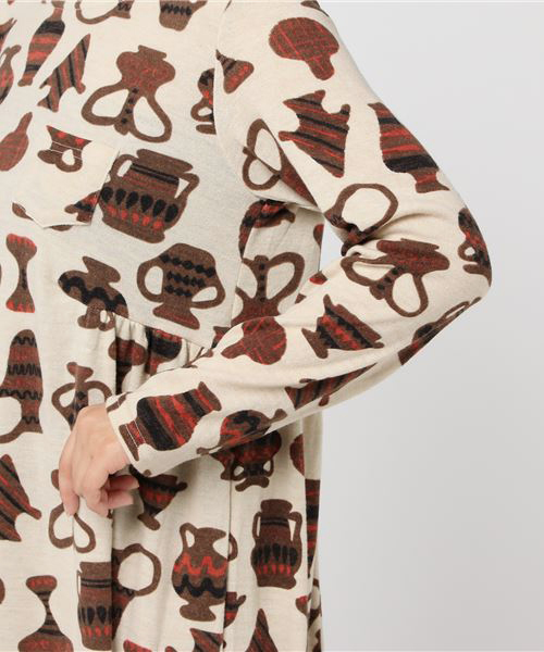 MERLOT（メルロー）の「つぼっこ柄ワンピース2440（ワンピース・レディース・オレンジ/ベージュ/ネイビー・FREE）」の16枚目の写真