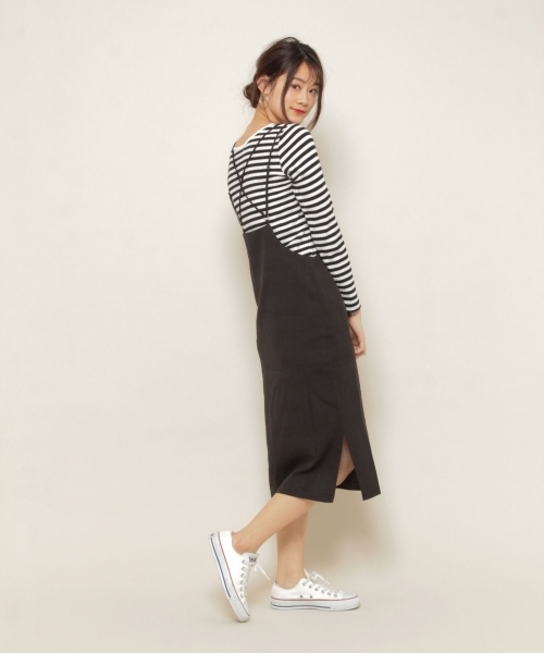 PAGEBOY（ページボーイ）の「ボーダーリブVネックロンT（Tシャツ/カットソー・レディース・チャコールグレー/ブラック/レッド系その他・FREE）」の15枚目の写真