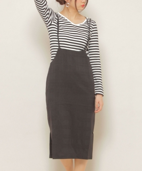 PAGEBOY（ページボーイ）の「ボーダーリブVネックロンT（Tシャツ/カットソー・レディース・チャコールグレー/ブラック/レッド系その他・FREE）」の17枚目の写真