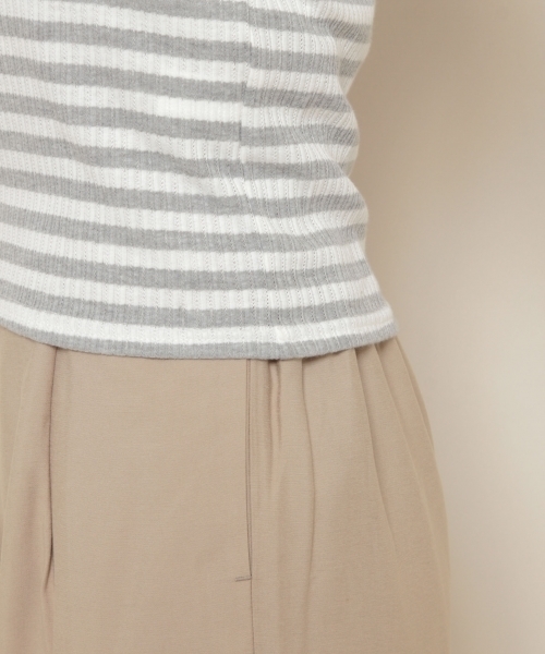 PAGEBOY（ページボーイ）の「ボーダーリブVネックロンT（Tシャツ/カットソー・レディース・チャコールグレー/ブラック/レッド系その他・FREE）」の22枚目の写真