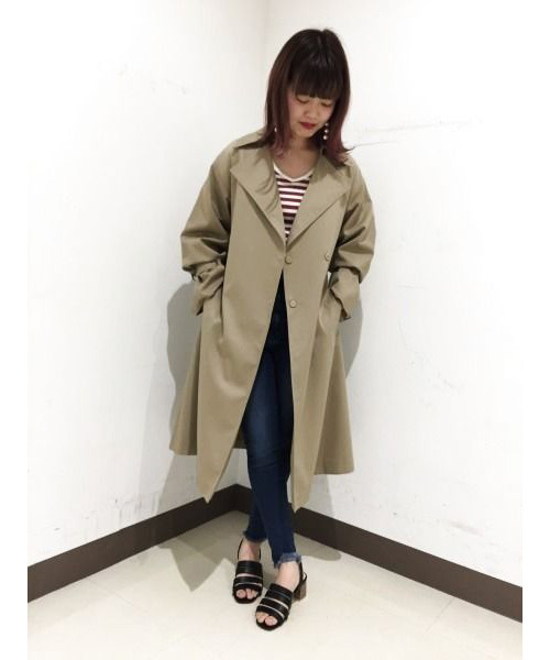 PAGEBOY（ページボーイ）の「ボーダーリブVネックロンT（Tシャツ/カットソー・レディース・チャコールグレー/ブラック/レッド系その他・FREE）」の5枚目の写真