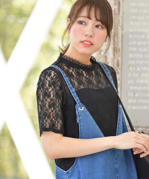 rps（アールピーエス）の「総レースプチハイ半袖ブラウス（シャツ/ブラウス・レディース・ブラック/オフホワイト/ホワイト系その他2/ブラック系その他2・M）」の4枚目の写真