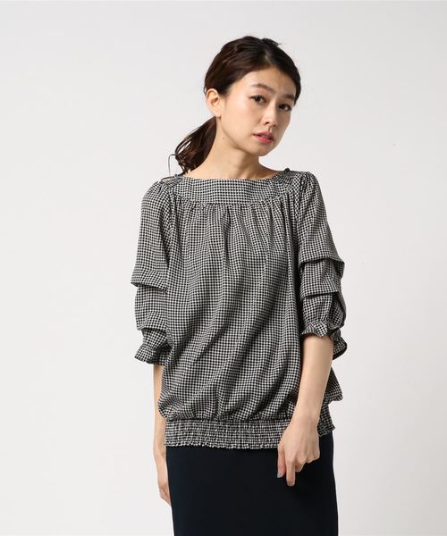 rps（アールピーエス）の「変形タックキャンディースリーブブラウス（シャツ/ブラウス・レディース・ブラック/ピンク/マスタード・M）」の9枚目の写真