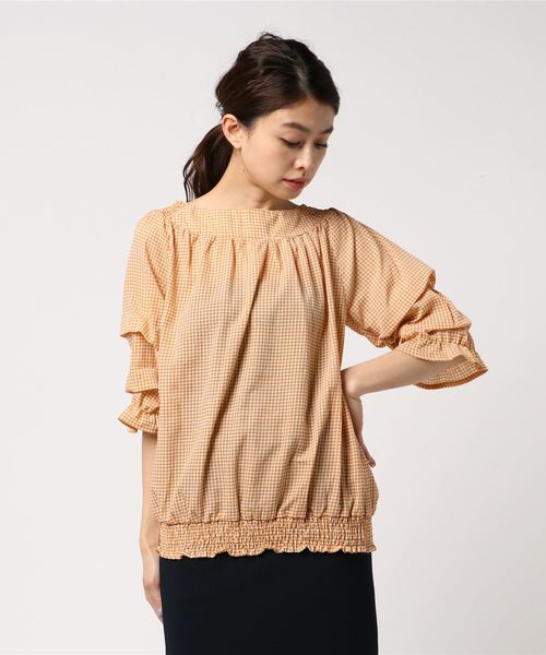 rps（アールピーエス）の「変形タックキャンディースリーブブラウス（シャツ/ブラウス・レディース・ブラック/ピンク/マスタード・M）」の5枚目の写真