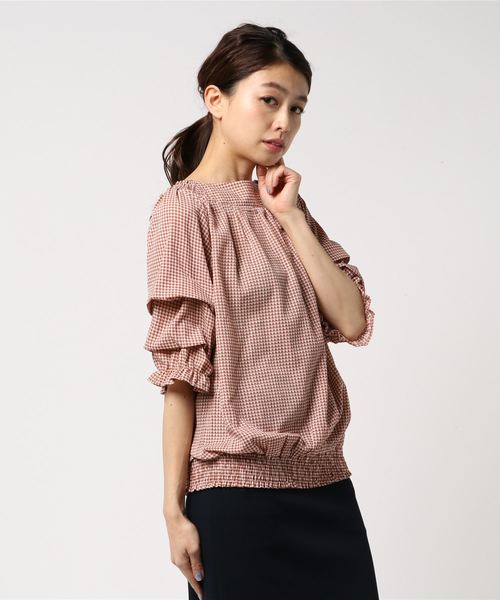 rps（アールピーエス）の「変形タックキャンディースリーブブラウス（シャツ/ブラウス・レディース・ブラック/ピンク/マスタード・M）」の6枚目の写真