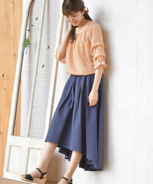 rps（アールピーエス）の「変形タックキャンディースリーブブラウス（シャツ/ブラウス・レディース・ブラック/ピンク/マスタード・M）」の7枚目の写真