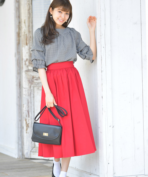 rps（アールピーエス）の「変形タックキャンディースリーブブラウス（シャツ/ブラウス・レディース・ブラック/ピンク/マスタード・M）」の8枚目の写真