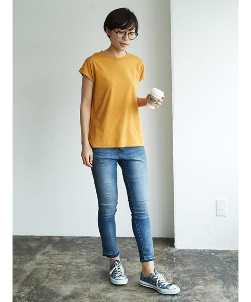 AMERICAN HOLIC（アメリカンホリック）の「・ショルダータックノースリーブプルオーバー（Tシャツ/カットソー・レディース・オフホワイト/ブラック/マスタード/キャメル・FREE）」の9枚目の写真