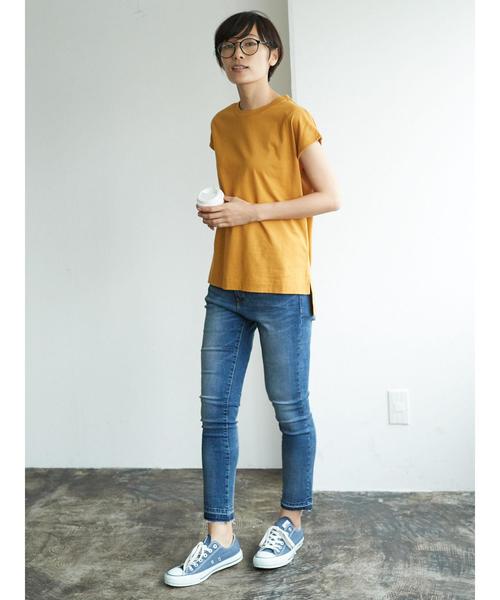 AMERICAN HOLIC（アメリカンホリック）の「・ショルダータックノースリーブプルオーバー（Tシャツ/カットソー・レディース・オフホワイト/ブラック/マスタード/キャメル・FREE）」の11枚目の写真