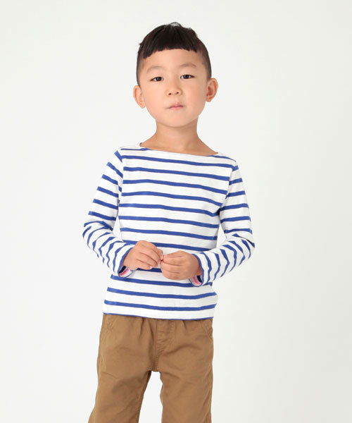 こども ビームス（コドモビームス）の「□こども ビームス / "Daily Cut" 薄手ボーダー 長袖 Tシャツ (80～130)（Tシャツ/カットソー・キッズ・グレー/ブラウン/グリーン/ブルー系その他/その他1・80/90/100/110/120/130）」の5枚目の写真