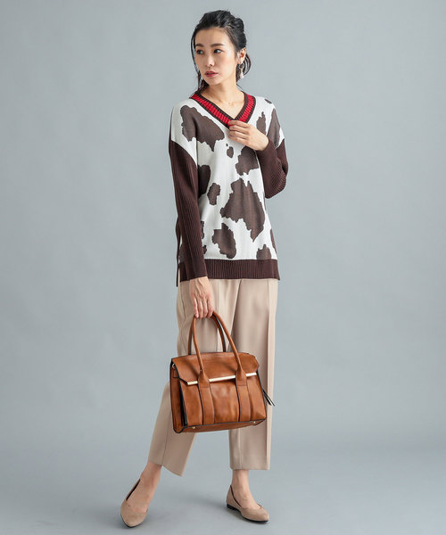 RIVE DROITE（リヴドロワ）の「ポニー柄Vネックニット（ニット/セーター・レディース・ブラウン/ブラック・FREE）」の5枚目の写真