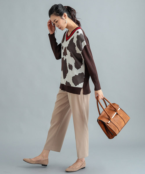 RIVE DROITE（リヴドロワ）の「ポニー柄Vネックニット（ニット/セーター・レディース・ブラウン/ブラック・FREE）」の9枚目の写真