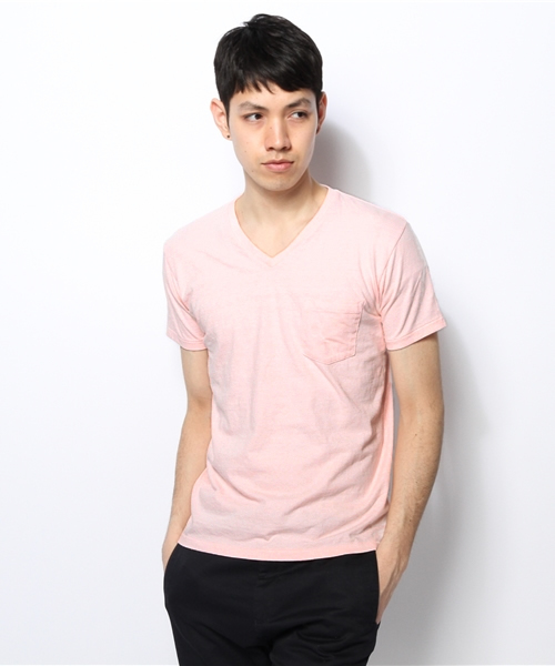 SHIPS（シップス）の「VELVA SHEEN: Vネック ポケットTEEシャツ（カラー）（Tシャツ/カットソー・メンズ・ピンク/イエロー/ライトグリーン/ブルー/グリーン/ライトピンク/ライトブルー・SMALL/MEDIUM/LARGE）」の7枚目の写真