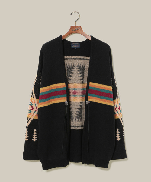 PENDLETON（ペンドルトン）の「【PENDLETON】別注 Harding柄カーディガン（カーディガン/ボレロ・メンズ・ブラック/パープル系その他2・M/L）」の2枚目の写真