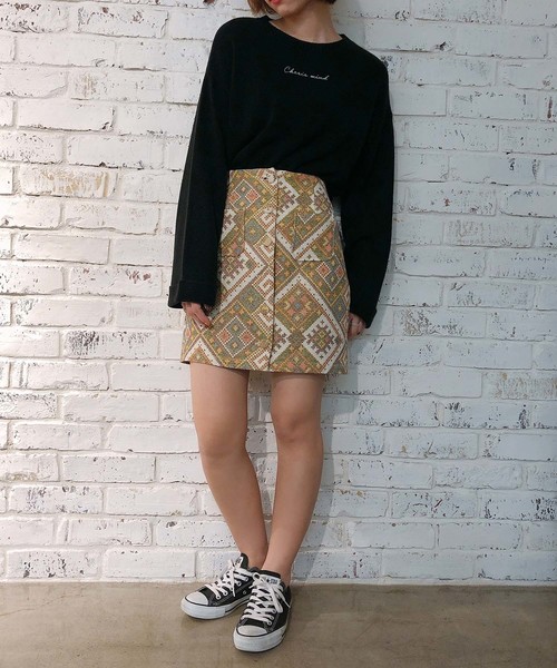 one after another NICE CLAUP（ワンアフターアナザーナイスクラップ）の「ゴブランアソートスカート（スカート・レディース・ホワイト系その他/ブラック系その他/イエロー系その他・FREE）」の5枚目の写真