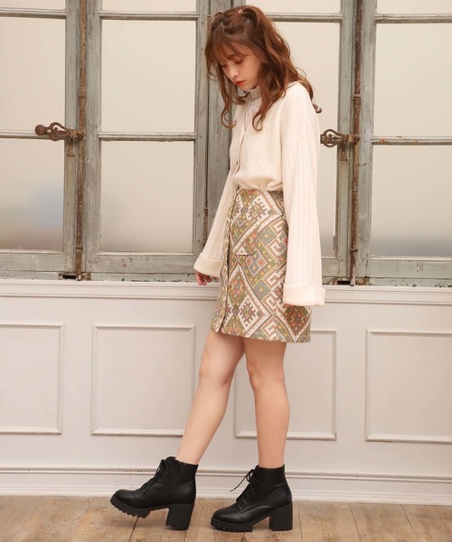 one after another NICE CLAUP（ワンアフターアナザーナイスクラップ）の「ゴブランアソートスカート（スカート・レディース・ホワイト系その他/ブラック系その他/イエロー系その他・FREE）」の14枚目の写真