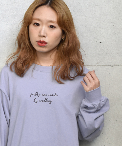 w closet（ダブルクローゼット）の「ガーリーロゴロンTee_（Tシャツ/カットソー・レディース・ブラック/オフホワイト/サックスブルー/スモークグレー・FREE）」の13枚目の写真