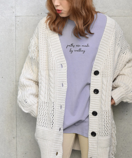 w closet（ダブルクローゼット）の「ガーリーロゴロンTee_（Tシャツ/カットソー・レディース・ブラック/オフホワイト/サックスブルー/スモークグレー・FREE）」の14枚目の写真