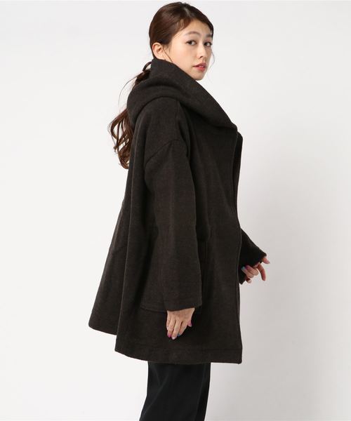 LBC（エルビーシー）の「bulダブルフェイスメルトンコート（その他アウター・レディース・チャコールグレー/ブラウン・M）」の4枚目の写真