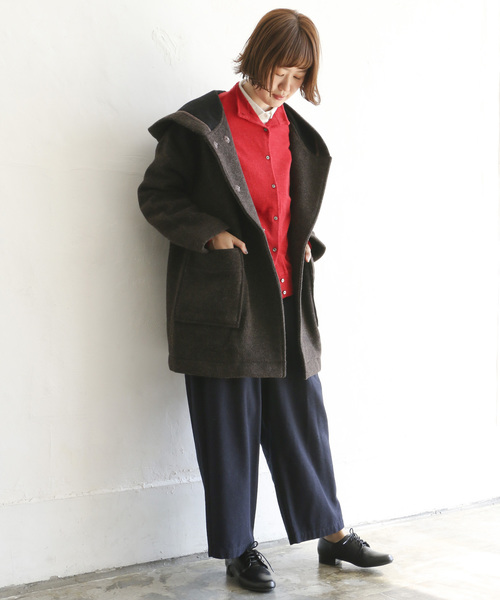 LBC（エルビーシー）の「bulダブルフェイスメルトンコート（その他アウター・レディース・チャコールグレー/ブラウン・M）」の6枚目の写真