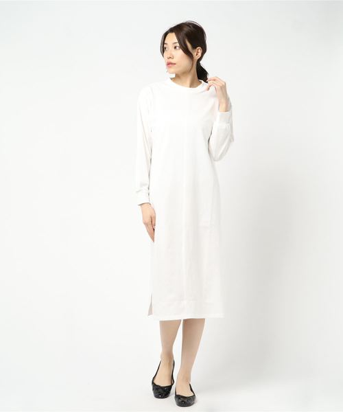 セール 天竺サイドスリット長袖ミモレ丈ワンピース ワンピース Styleblock スタイルブロック のファッション通販 Zozotown