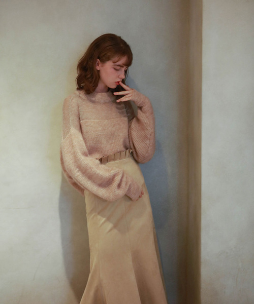 lissi Boutique（リージーブティック）の「スウェードタッチマーメイドスカート（スカート・レディース・ブラウン/ピンク・M/S）」の2枚目の写真