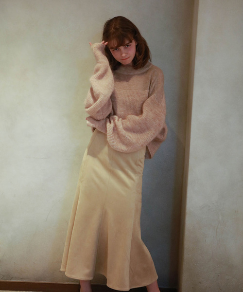 lissi Boutique（リージーブティック）の「スウェードタッチマーメイドスカート（スカート・レディース・ブラウン/ピンク・M/S）」の5枚目の写真