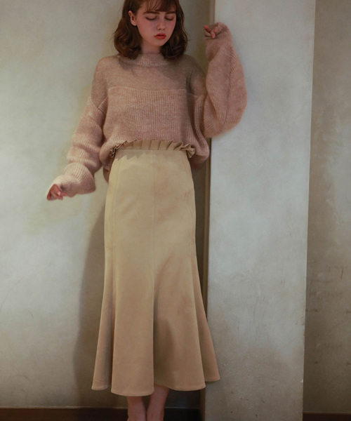 lissi Boutique（リージーブティック）の「スウェードタッチマーメイドスカート（スカート・レディース・ブラウン/ピンク・M/S）」の6枚目の写真