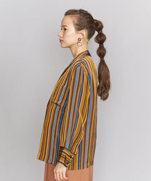 BEAUTY&YOUTH UNITED ARROWS（ビューティーアンドユースユナイテッドアローズ）の「BY オルタナティブストライプシャツジャケット◆（シャツ/ブラウス・レディース・ブラウン・FREE）」の5枚目の写真